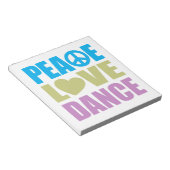 Peace Liebe Dance Notizblock (angewinkelt)