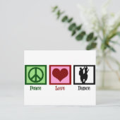 Peace Liebe Dance Postkarte (Stehend Vorderseite)