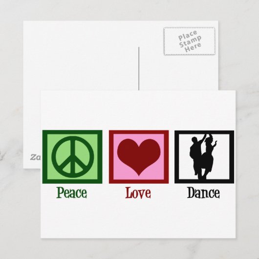 Peace Liebe Dance Postkarte (Vorne/Hinten)
