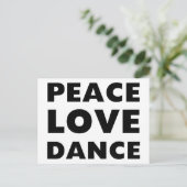 Peace Liebe Dance Postkarte (Stehend Vorderseite)