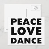 Peace Liebe Dance Postkarte (Vorne/Hinten)