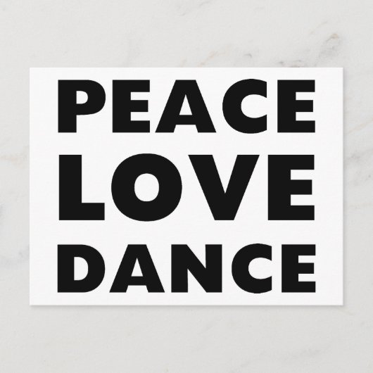 Peace Liebe Dance Postkarte (Vorderseite)