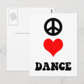 Peace Liebe Dance Postkarte (Vorne/Hinten)