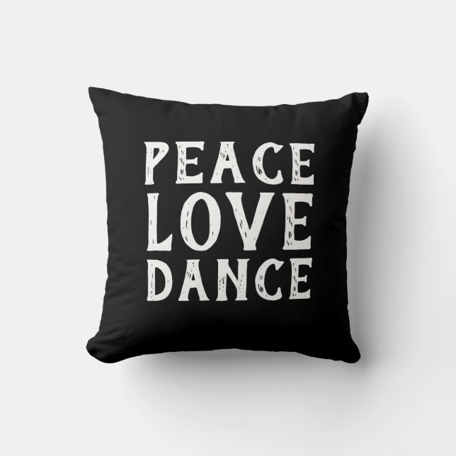 PEACE LIEBE DANCE typografie | Kissen (Vorderseite)