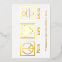 Peace Liebe Debatten Team Custom School Gold