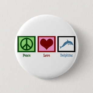 Peace Liebe Delphins Button