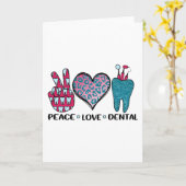 Peace Liebe Dental Cool T Shirt Karte (Gelbe Blume)