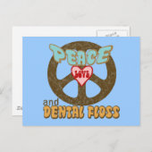 Peace Liebe Dental Floss Vintag Postkarte (Vorne/Hinten)