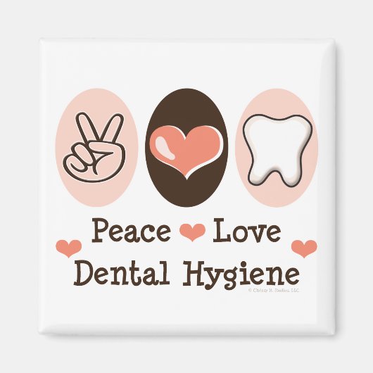 Peace Liebe Dental Hygiene Magnet (Vorne)