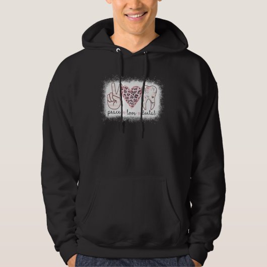 Peace Liebe Dental Leopard Bleached Heeth Teeth Cu Hoodie (Vorderseite)
