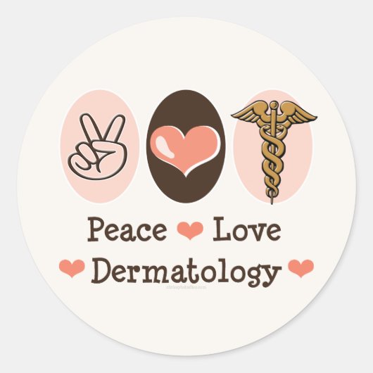 Peace Liebe Dermatology Stickers (Vorderseite)