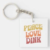 Peace Liebe Dink Double Silicon Schlüsselanhänger (Vorderseite)