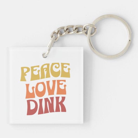 Peace Liebe Dink Double Silicon Schlüsselanhänger (Rückseite)