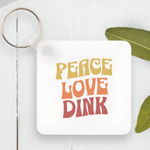 Peace Liebe Dink Square Metal Schlüsselanhänger