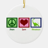 Peace Liebe Dinosaurier Keramik Ornament (Vorne)