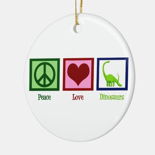 Peace Liebe Dinosaurier Keramik Ornament (Links)