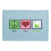 Peace Liebe Dinosaurier Kissenbezug (Rückseite)