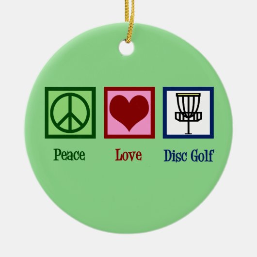 Peace Liebe Disk Golf Keramik Ornament (Vorne)