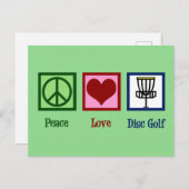 Peace Liebe Disk Golf Postkarte (Vorne/Hinten)
