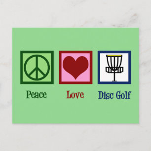 Peace Liebe Disk Golf Postkarte