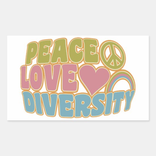 PEACE LIEBE DIVERSITY Aufkleber (Vorderseite)
