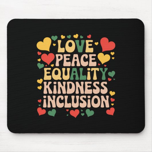 Peace Liebe Diversity Inklusion Black History Mont Mousepad (Vorne)