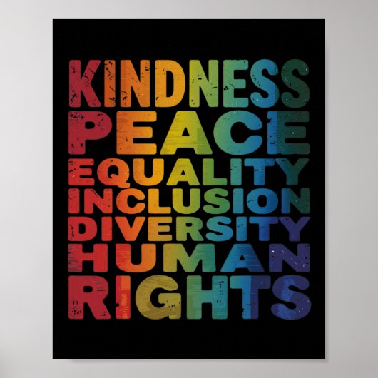Peace Liebe Diversity Inklusion Equality Black His Poster (Vorne)