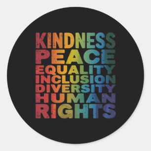 Peace Liebe Diversity Inklusion Equality Black His Runder Aufkleber