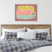 PEACE LIEBE DIVERSITY-Leinwand Leinwanddruck (Insitu (Schlafzimmer))