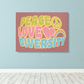 PEACE LIEBE DIVERSITY-Leinwand Leinwanddruck (Insitu (Holzboden))