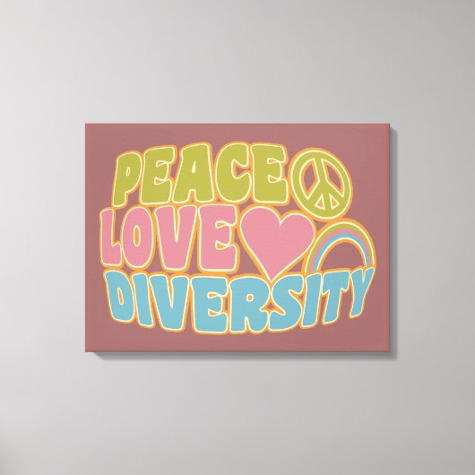 PEACE LIEBE DIVERSITY-Leinwand Leinwanddruck (Vorderseite)