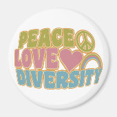 PEACE LIEBE DIVERSITY Magnet (Vorne)