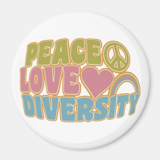 PEACE LIEBE DIVERSITY Magnet (Vorne)
