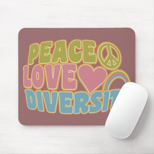 PEACE LIEBE DIVERSITY Mousepad (Mit Mouse)