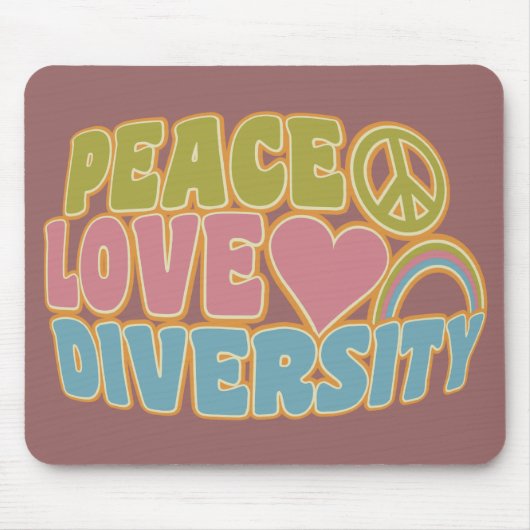 PEACE LIEBE DIVERSITY Mousepad (Vorne)