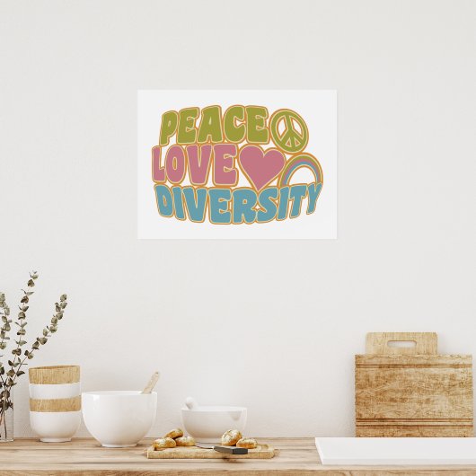 PEACE LIEBE DIVERSITY Poster (Küche)