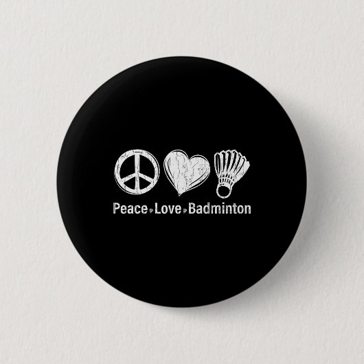 Peace Liebe Dminton Funny Sports Player Coach Grap Button (Vorderseite)