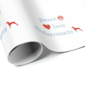 Peace Liebe Dobermans Geschenkpapier (Rolleneckpunkt)