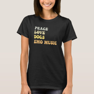 Peace Liebe Dogs Emo Music Retro T-Shirt