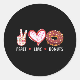 Peace Liebe donuts Schokolade Doughnut Junge Mädch Runder Aufkleber