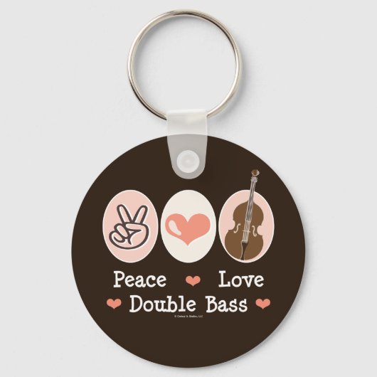 Peace Liebe Double Bass Key Chain Schlüsselanhänger (Vorderseite)