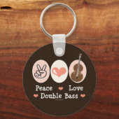 Peace Liebe Double Bass Key Chain Schlüsselanhänger (Vorderseite)