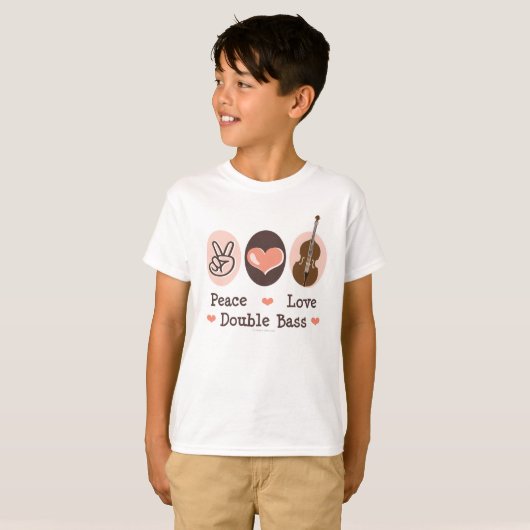 Peace Liebe Double Bass Kids T - Shirt (Vorne ganz)