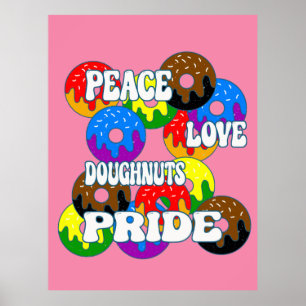 Peace Liebe Doughnut Pride Poster