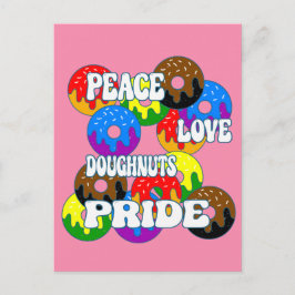 Peace Liebe Doughnut Pride Postkarte