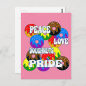 Peace Liebe Doughnut Pride Postkarte (Vorne/Hinten)