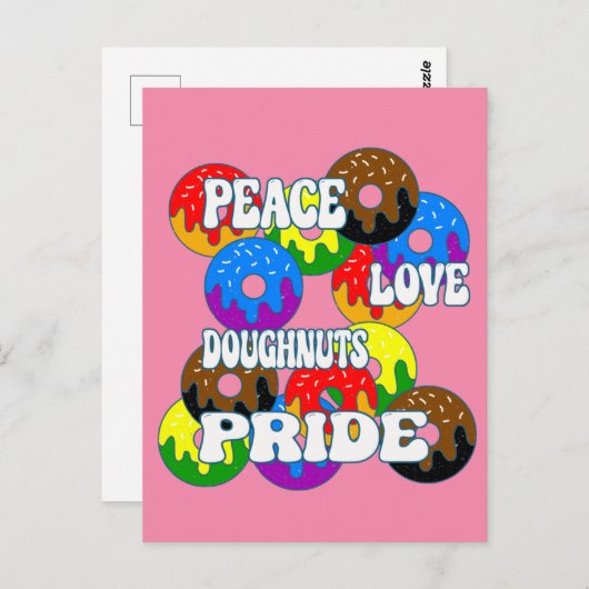 Peace Liebe Doughnut Pride Postkarte (Vorne/Hinten)