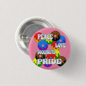 Peace Liebe Doughnut Pride Schlüsselanhänger Button (Vorne & Hinten)
