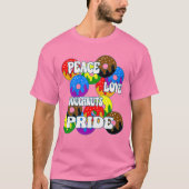 Peace Liebe Doughnut Pride T-Shirt (Vorderseite)