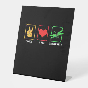 Peace Liebe Dragonfly Sockelschild